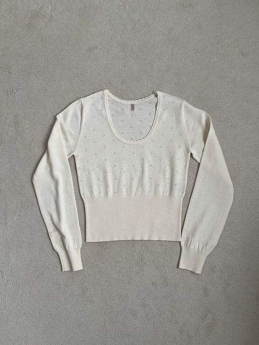 Eyelet Knit Pullover
