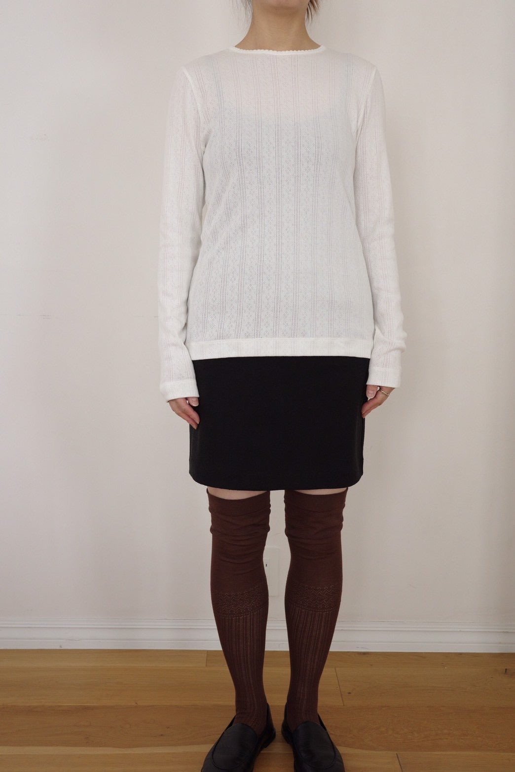 Eyelet long sleeve top