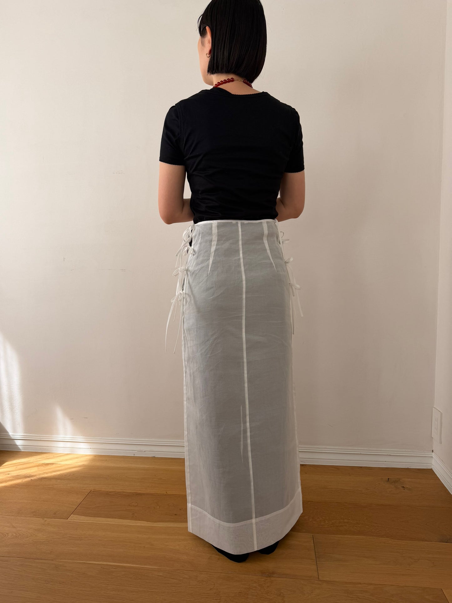 Cotton organdy ribbon skirt