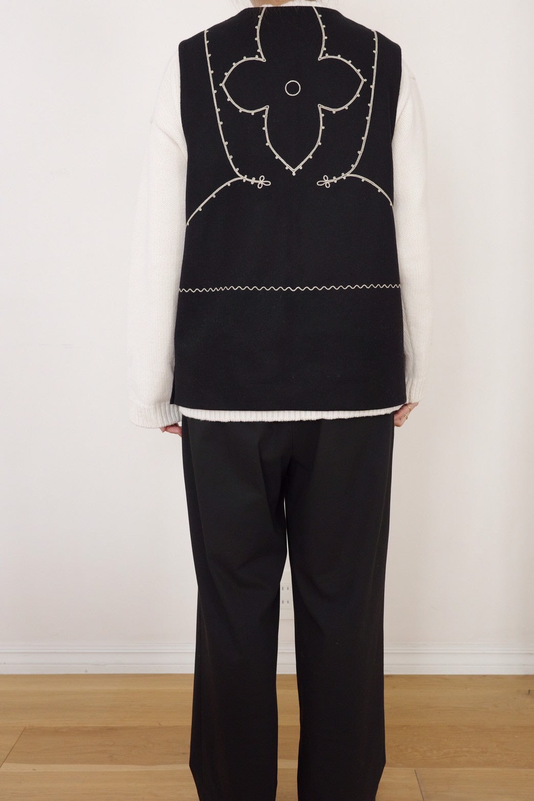 Melton embroidered vest