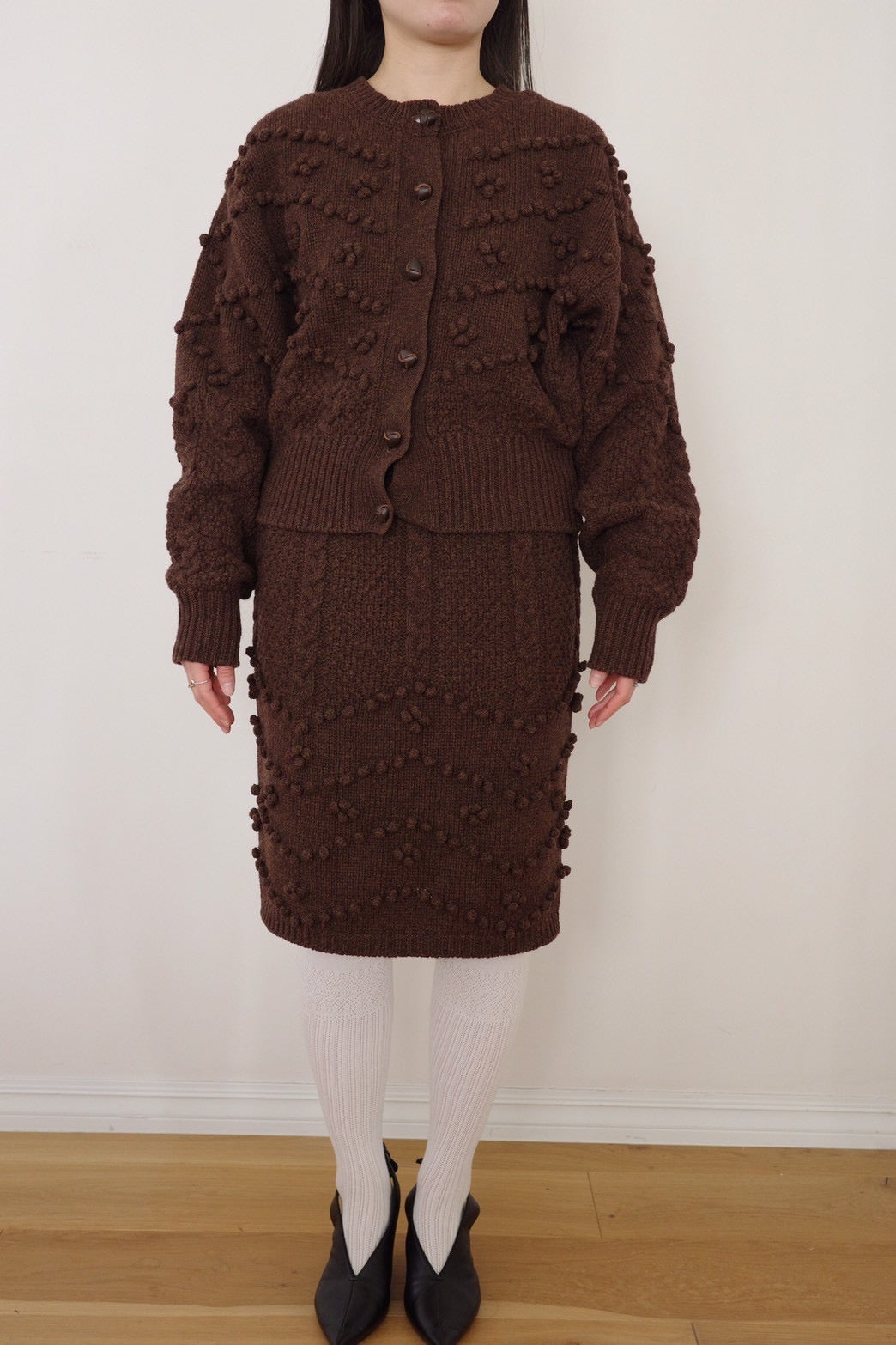 Popcorn knit cardigan