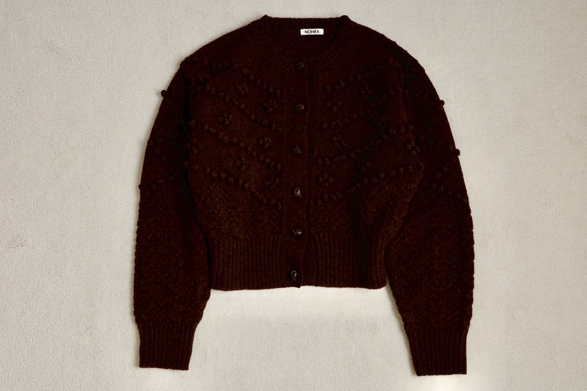 Popcorn knit cardigan