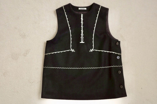 Melton embroidered vest