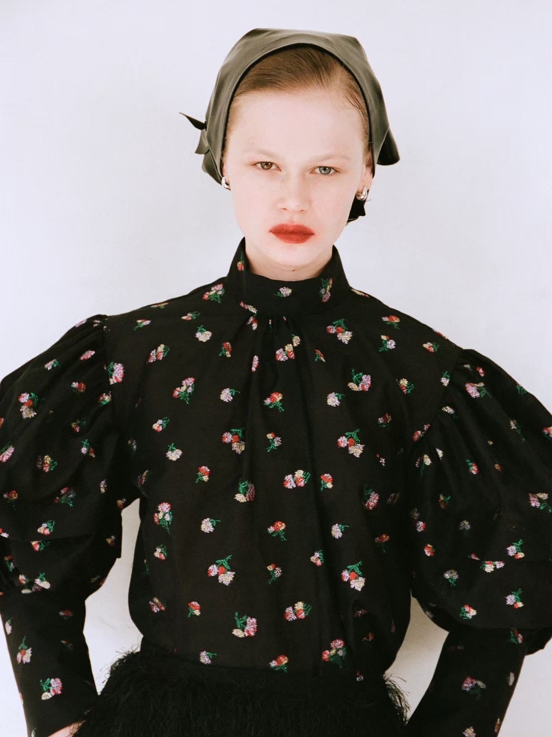 Flower Jacquard Blouse