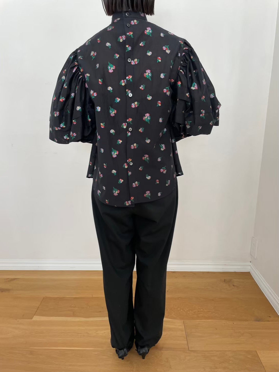 Flower Jacquard Blouse