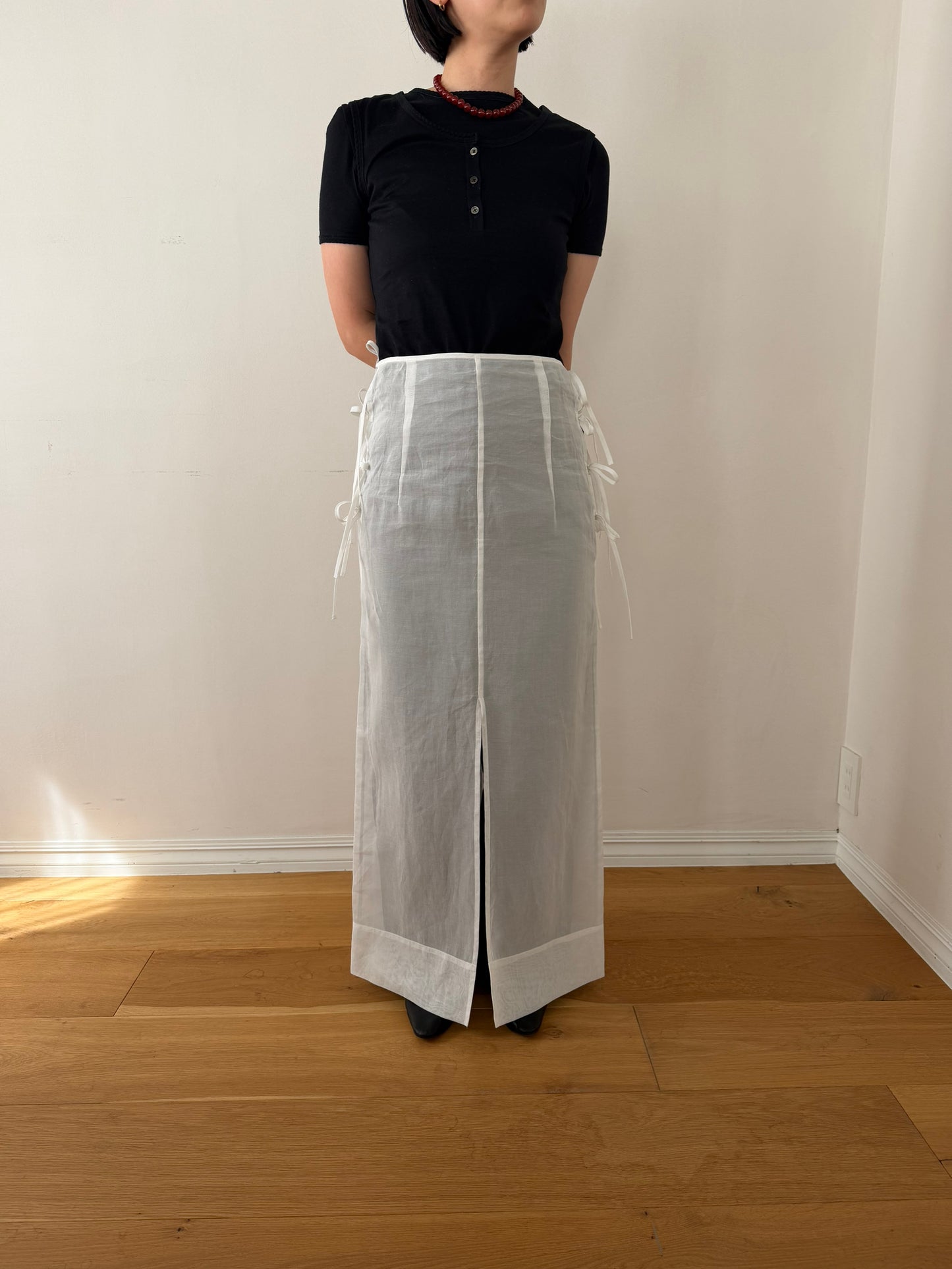 Cotton organdy ribbon skirt