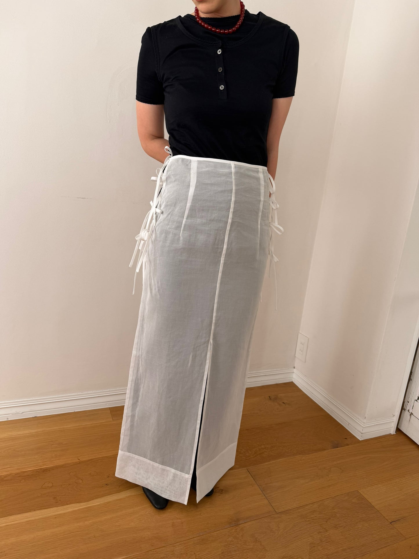 Cotton organdy ribbon skirt