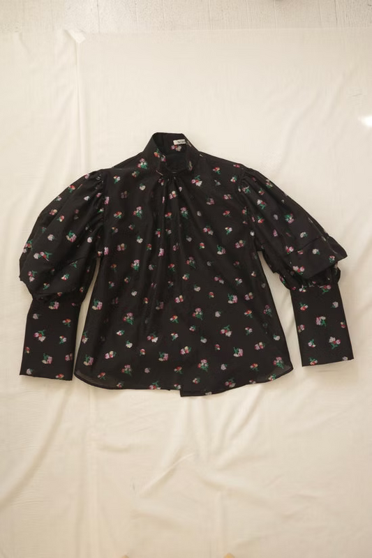 Flower Jacquard Blouse