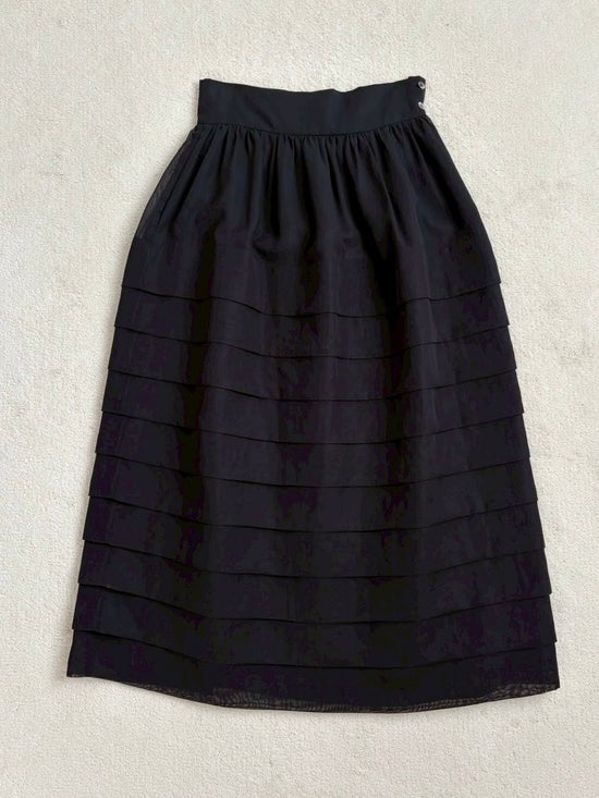 Cotton organdy tuck skirt