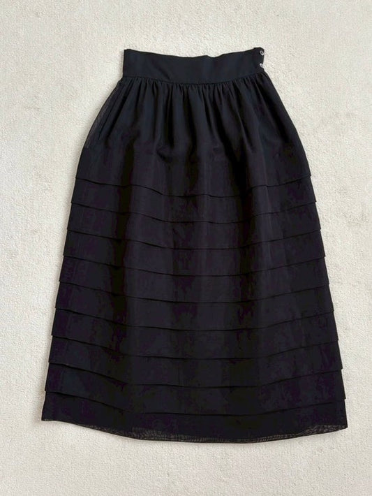 Cotton organdy tuck skirt