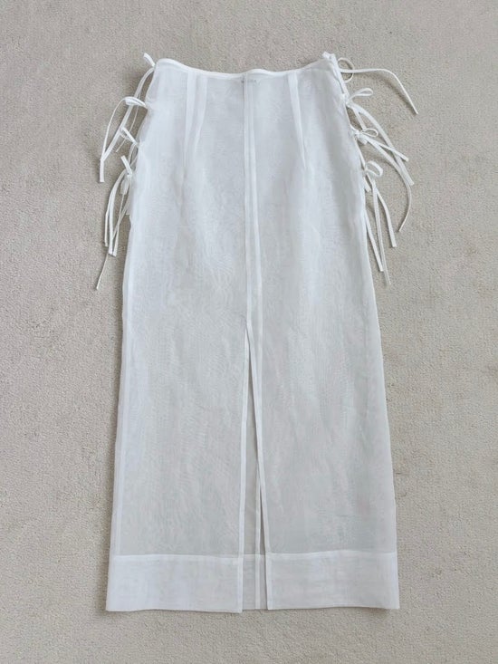 Cotton organdy ribbon skirt