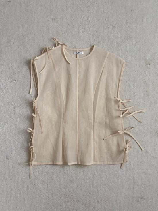 Cotton organdy ribbon vest