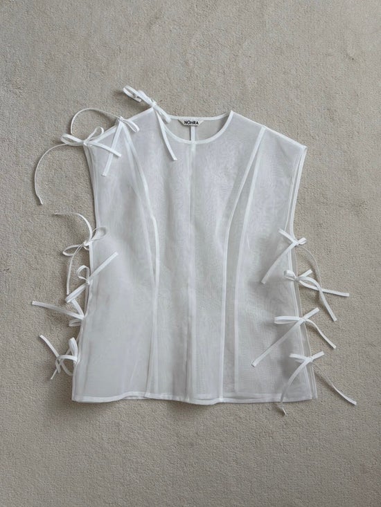 Cotton organdy ribbon vest