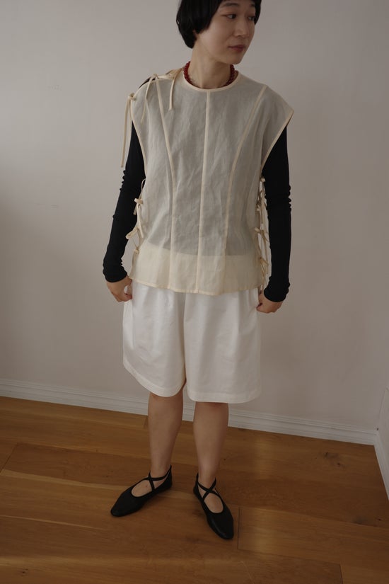 Cotton organdy ribbon vest