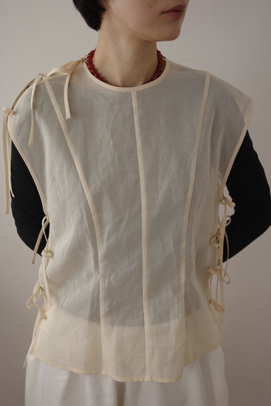 Cotton organdy ribbon vest
