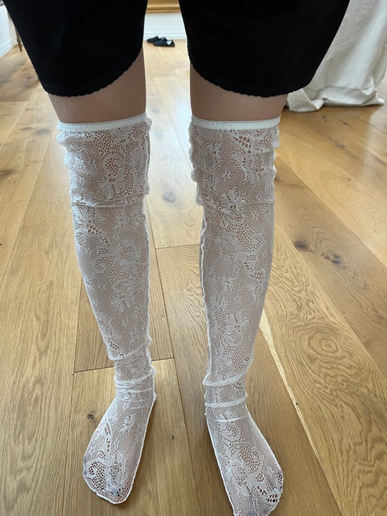 Lace jacquard socks