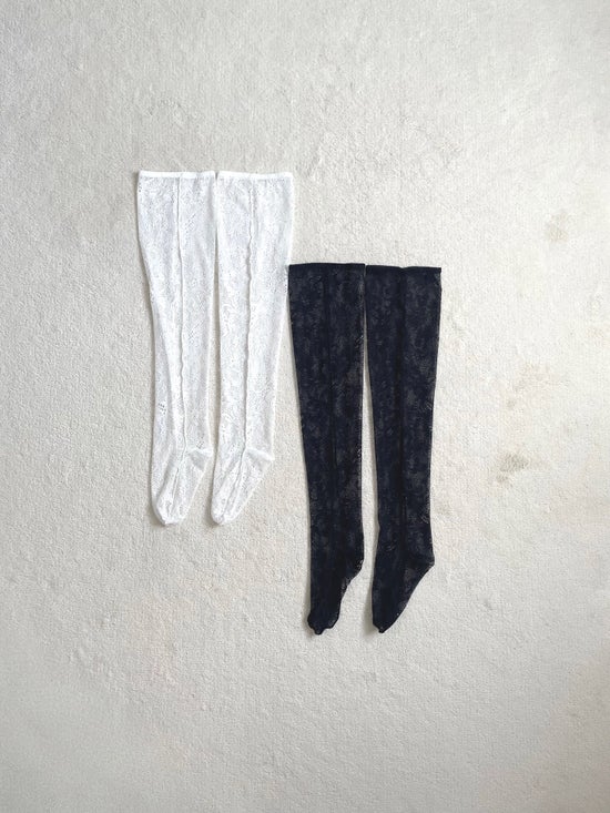 Lace jacquard socks