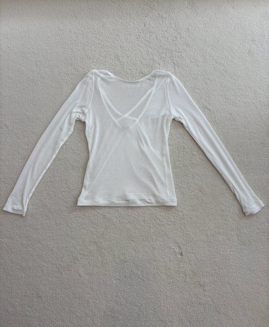 Organic cotton rib long sleeve top
