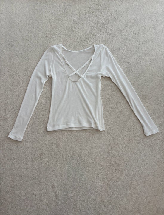 Organic cotton rib long sleeve top